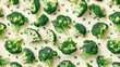 Children s broccoli pattern seamlessly transitions across wallpaper fabrics textiles packaging gifts cards linens and wrapping paper