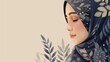 A beautiful muslim woman with hijab illustration