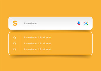 Wall Mural - search bar with suggestions for ui ux design and web site. search address and navigation bar icon. c