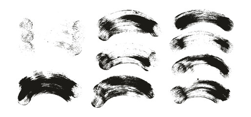 Wall Mural - hand drawn round sponge thick artist brush curved background high detail abstract vector background 