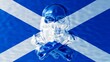 Glacial Sheen over the Scottish Saltire: A Chilling Artistic Merge