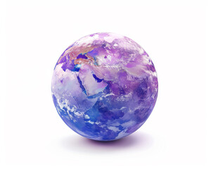 a purple earth with a white background.