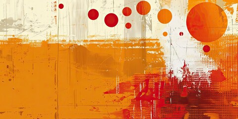 Wall Mural - Vintage Abstract Grunge: Colorful Textured Illustration with Retro Aged Paint Design in Yellow, Red, and Orange