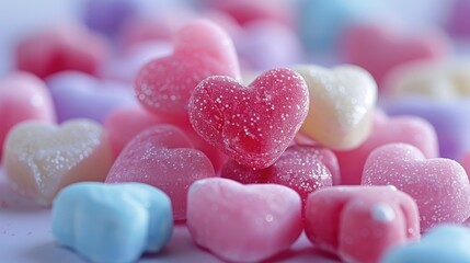 Canvas Print - Delicious candy hearts for Valentine s Day