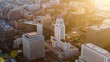 City Hall Majesty: Aerial 4K View of Los Angeles City Hall in Civic Center