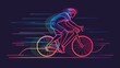 man riding a road bicycle racing bike, vector logo, modern colorful style, simple lines, company logo, 16:9
