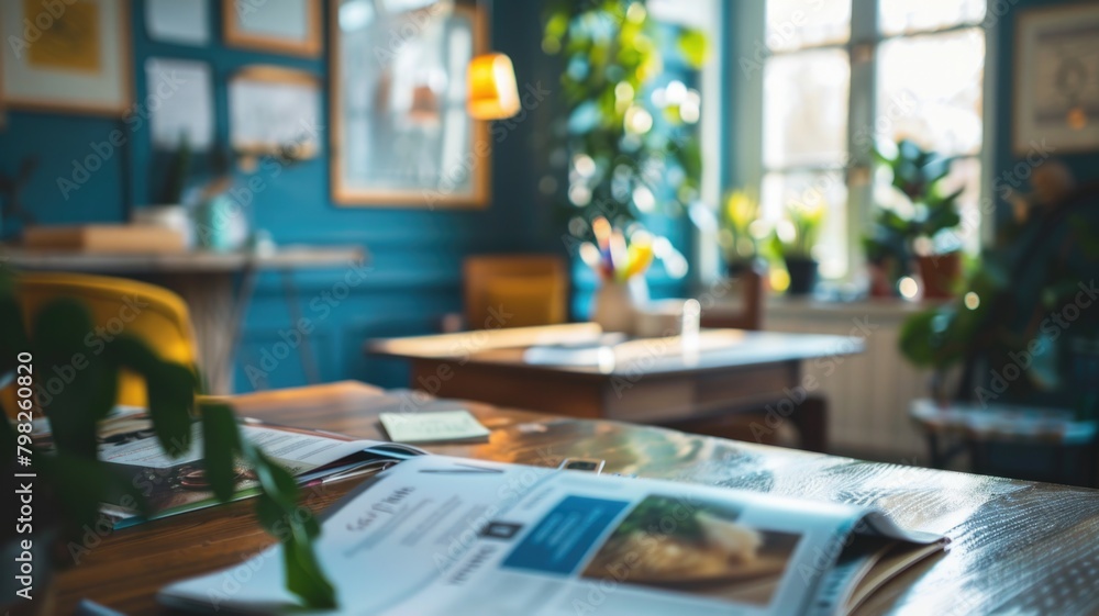 nutritionist's office with brochures on healthy eating featuring ...