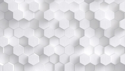 white geometric hexagonal honeycomb shape texture background 3d