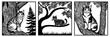 Cat . Animal black and white illustration . Logo design, for use in graphics. Generated by Ai