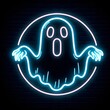 Neon scary ghost