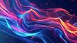 Vibrant digital waves flowing in a neon dreamscape