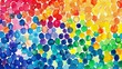 Vibrant mosaic of colorful watercolor splotches
