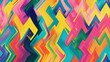 Vibrant zigzag waves in a colorful digital art piece