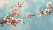 A captivating springtime postcard design featuring a delicate cherry blossom branch and room for personalized messages