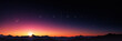 Beautiful panoramic view of sunrise or sunset in the mountains. Sun setting over the horizon. Simple idyllic romantic dramatic ambient soft blurred scenic landscape background in minimal style. Vector