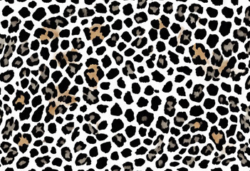 Wall Mural - seamless skin cheetah pattern panther background abstract leopard animal white design camouflage jag