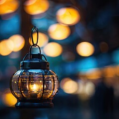 Poster - christmas lantern on a tree