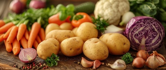 Wall Mural - a potato-based diet food background