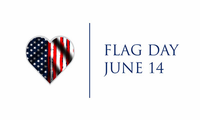 Flag Day in the United States of America. Vector banner design template , June 14th