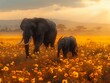Elegant Elephants: A Serene Moment in Nature's Splendor