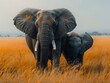 A Tranquil Scene: Elephants in the Wild
