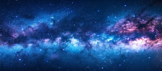 Wall Mural - Glimpse of the vast galaxy with billions of stars shining in the dark night sky blending with milky way clouds