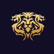 golden dragons and lion head symbol