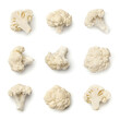 Cauliflower collection isolated on white