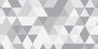 Abstract geometric White and gray background seamless mosaic and low polygon triangle texture wallpaper. Triangle shape retro wall grid pattern geometric ornament tile vector square element.