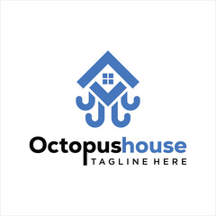 Wall Mural - House Icon with Octopus Tentacles Logo Design, design inspiration, vector