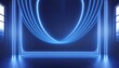 Wave of Light: Minimalist Neon Background in 3D Render