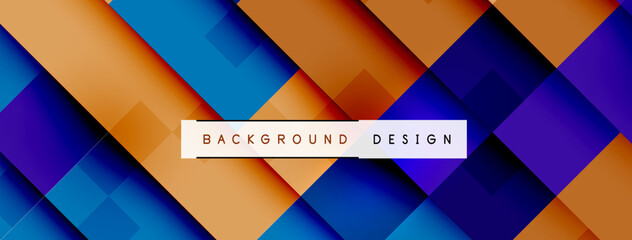 Poster - A vibrant background design featuring a mix of azure rectangles and magenta triangles on a blue and orange backdrop. The colorfulness of the tints and shades creates a dynamic visual impact