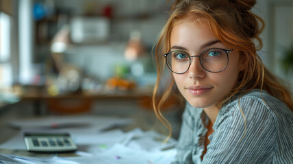 portrait of a woman in a cafe