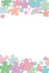 Wall Mural - Colorful doodle spring flowers. Frame of flowers.