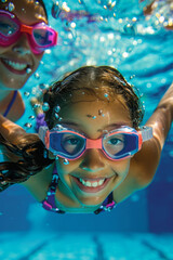 Wall Mural - happy child at swimming pool