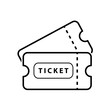Ticket vector icon on white background for graphic design, logo, web site, social media, mobile app, ui illustration