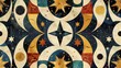 A vintage style cosmic wallpaper with celestial and autumn motifs