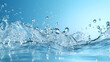 fresh water splash drop bubble clean and its color sky blue and there feel so better with sea ocean background