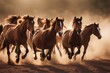 horses wild white herd running animal horse mammal domestic farm stable on equine equestrian pony breed brown bay chestnut group run move motion forward canter gallop gait pace strong nature'