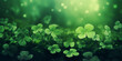 Vibrant green clover pattern background, Shamrock Background, st patricks day,New Year Texture, Generative AI