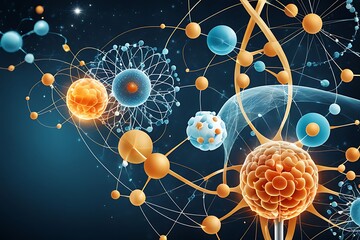 Wall Mural -  Education, science and medical abstract background, Generate AI 