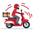 Delivery on motorbike 