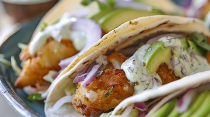 Wall Mural - A photo of delicious traditional Mexican food taco