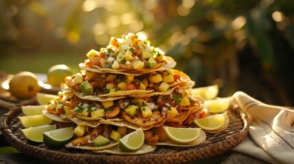 Wall Mural - A photo of delicious traditional Mexican food taco