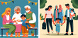 © Sonulkaster - Diverse Family Urban Walk Illustration