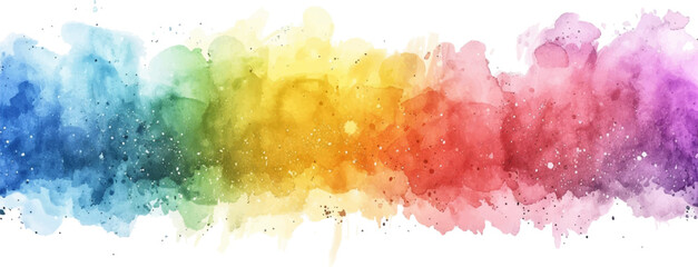 Watercolor rainbow color powder cloud