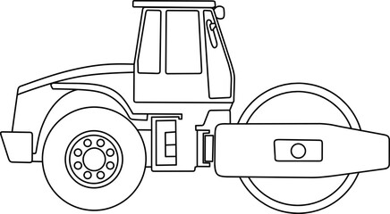 Sticker - Compactor line art for coloring book page