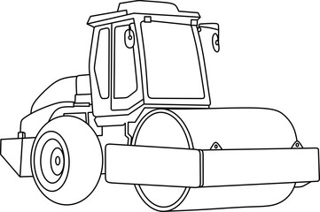 Sticker - Compactor line art for coloring book page