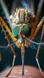 Macro Shot of Mosquito on Human Arm - Summer Nature Photography