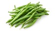 Fresh green beans isolated on white background, pile of green beans isolated on a white background ai generated 